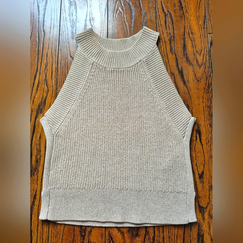 XXS Aritzia Sculptknit Top Wilfred - Natural Ecru / Bag - Highnexk Halter